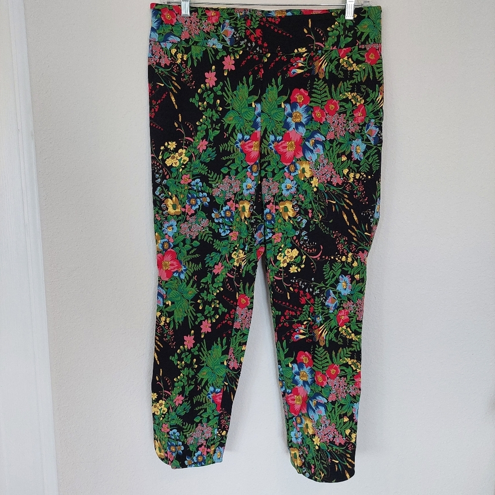 Soft Surroundings In Bloom Vibrant Floral Pants Size XL